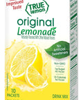 True Citrus TRUE LEMON Original Lemonade Drink Mix No Artificial Sweeteners Low Calorie Water Flavor Packets & Water Enhancer with Stevia 30 Count (Pack of 1)