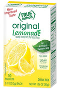 True Citrus TRUE LEMON Original Lemonade Drink Mix No Artificial Sweeteners Low Calorie Water Flavor Packets & Water Enhancer with Stevia 30 Count (Pack of 1)