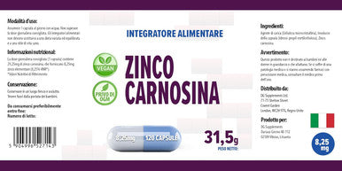 Hepatica Zinc L-Carnosine 120 Vegan Capsules, 3Rd Party Lab Tested, High Strength Supplement, Gluten And Gmo