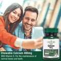 Natures Aid Chewable Calcium 400 mg with Vitamin D3 60 Tablets (for the Maintenance of Normal Bones and Teeth Vegan Society Approved Made in the UK)