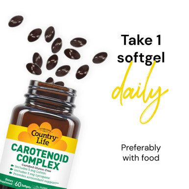 Country Life Carotenoid Complex With Lutein Lycopene And Astaxanthin 60 Softgels Antioxidant Support