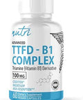 Natures Fusions TTFD Thiamine B1 Supplement 100mg 60 Servings with 8mg Magnesium No Toxic Fillers TTFD Thiamine Tetrahydrofurfuryl Disulfide Third Party Lab Tested Nutri Supplements