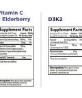 Quicksilver Scientific Immune Support Duo with Liposomal Vitamin C + Elderberry Supplement (3.38 oz) + NanoEmulsified D3K2 Supplement (1.7 oz) - Immune/Cardiovascular/Bone + Mood Support (2 Products)