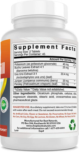 Best Naturals Water Pill with Potassium 90 Tablets - Supports Elimination of Water Retention Also Called Diuretic