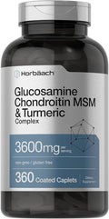 Horbaach Glucosamine Chondroitin Msm | 3600 Mg | 360 Caplets | Advanced Formula With Turmeric | Non-Gmo Gluten Free