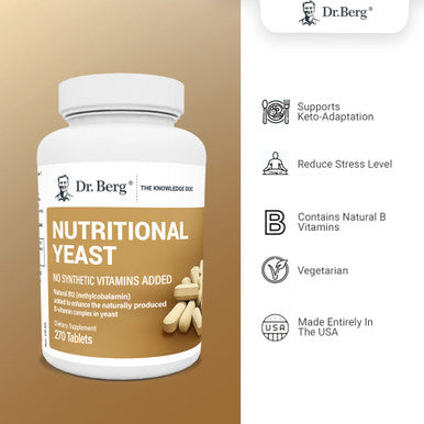 Dr. Berg's Keto Combo - Electrolyte Powder Raspberry & Lemon Hydration Drink Mix Supplement Boosts Energy & Keto-Friendly - Nutritional Yeast Tablets Non-Fortified Natural B12 All 8 B Vitamin Complex