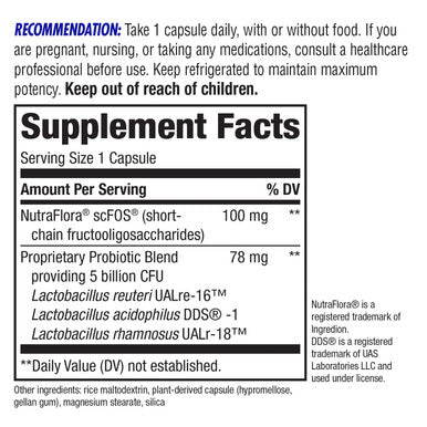 Nature'S Way Primadophilus Reuteri Probiotic, Supports Digestive & Immune Health*, 5 Billion Live Cultures, 30 Capsules - (Pack Of 2)