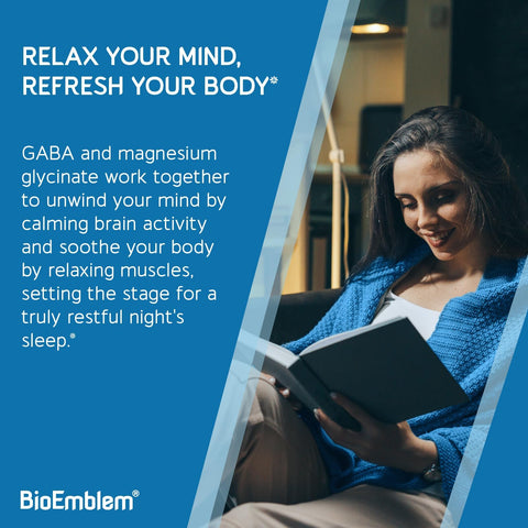 BioEmblem Triple Magnesium Powder Drink 350mg High Absorption Magnesium Glycinate Gluconate Taurate and GABA for Rest Sleep and Brain Health Passionfruit Mango Flavor Vegan