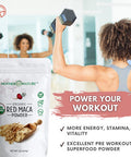 Mother Nature Organics Superfoods for Organic Living Usda Organic Red Maca Root Powder Raw Vegan Hormone Regulation Great Pre Workout Muscle Mass Gain Non Gmo (1Lb)