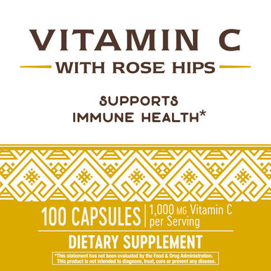 Nature'S Way Vitamin C With Rose Hips; 1000 Mg Per Serving; 100 Capsules