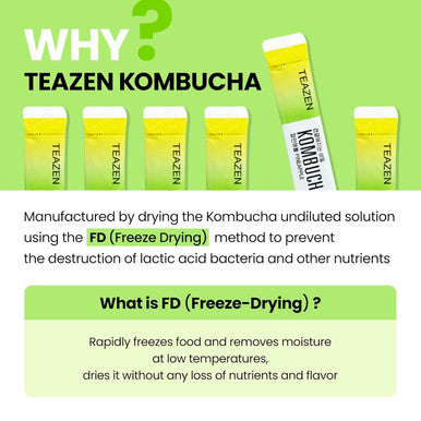 Teazen Kombucha Pineapple Flavor Variety Pack Pineapple Drink Mix 10 Sticks & 30 Sticks (40 Sticks)