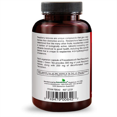 Futurebiotics Red Rasberry Ketone + Green Tea, 60 Vegetarian Capsules