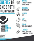 Pure Bone Broth Protein Powder - 20 grams Protein - Supports Keto & Paleo Diets - Collagen Types 1, 2 & 3 - from Grass-Fed, Pasture Raised Cows - Dairy Free, Non-GMO - Unflavored, 20 Servings