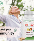 Mother Nature Organics Superfoods for Organic Living Organic Vitamin C From Camu Camu Capsules 1,000Mg, Packed With Natural Vit C, Raw Antioxidants - Immune Support Supplement & Anti-Aging For Skin - Powder Organic, Vegan, Non-Gmo (120 Count)