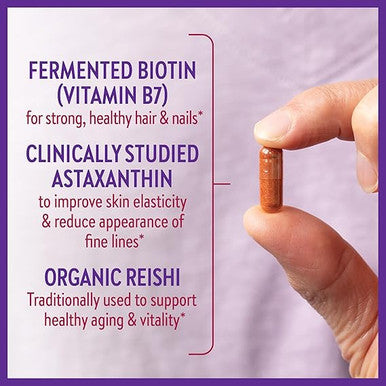 New Chapter Hair Skin & Nails Vitamins with Fermented Biotin + Astaxanthin - Vegetarian Capsule (Packaging May Vary), 60 Count (Pack of 1)