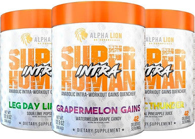 ALPHA LION Superhuman Intra Workout Powder for Men & Women, Amino Acids Drink, Muscle Recovery Supplement, BCAA Powder, Electrolytes & Hydration Mix (42 Servings, Tropical Pineapple Juice Flavor)