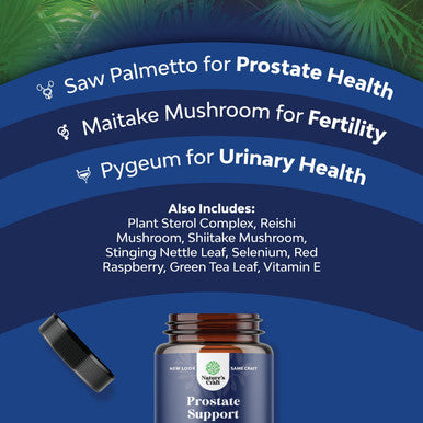 Natural Prostate Support Health Supplement Pure Extract Pills Formula Saw Palmetto Extract Capsules Plant Sterol Complex Ãƒâ€šÃ¢â‚¬â€œ Halal Urinary System Boost Vitamins Hair Growth for Men by Natures Craft
