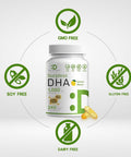 Deal Supplement DHA Supplements | 240 Softgels Burpless Lemon Flavor DHA 1000mg + EPA 500mg Wild Caught Fish