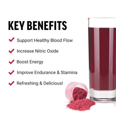 Force Factor Total Beets Drink Mix Superfood Powder with Nitrates to Support Circulation Blood Flow Nitric Oxide Energy Endurance and Stamina Cardiovascular Heart Health Supplement 30 Servings