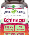 Amazing Nutrition Formulas Echinacea Supplement| 1300 Mg Per Serving | 180 Veggie Capsules | Non-GMO | Gluten- | Made in USA