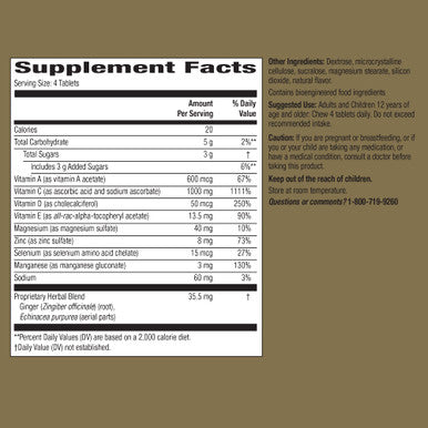 Good Sense Citrus Immune Support Chewable Tablets. A Custom Blend of 10 Vitamins, Minerals and Herbs, Including 1,000 mg of Vitamin C , 96 Count