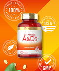 Carlyle Vitamin A and D Supplement | 400 Softgels | 1500 mcg Vitamin A and 400 IU Vitamin D3 | Non-GMO, Gluten Free