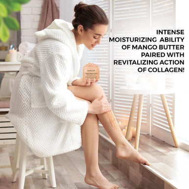 Majestic Pure Mango Butter Body Scrub - With Biotin, Collagen, Stem Cell - Exfoliating Salt Scrub to Exfoliate and Moisturize Skin - Deep Skin Cleanser - Natural Skin Care for Men and Women - 10 oz