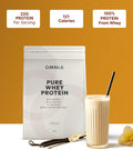 OMNIA Pure Protein Whey Powder Nutrition Low Carbs and Low Sugar Muscle Building Powder Over 22G Protein Per Serving 33 Servings - 1 KG - Vanilla