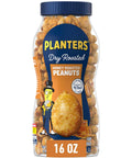PLANTERS Honey Roasted Peanuts, Plant Based Protein Snacks, 16 Oz (1 Ct) | Roasted Sweet & Salty Nuts. Kosher. Resealable Jar. Snacks for Adults. Party Mix, Party Snacks