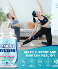 (2 Pack Immune Support Supplement, 10-In-1 Immune Defence With Vitamin C B6 B12 Vit D, Zinc, Echinacea Quercetin Turmeric Black Elderberry Extract Immune Boosters For Adult