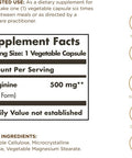 Solgar L-Arginine 500 Mg - 100 Vegetable Capsules - Nitric Oxide Stimulator - Non-Gmo, Vegan, Gluten Free, Dairy Free, Kosher - 100 Servings