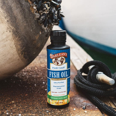 Barleans Fresh Catch Fish Oil Supplement with EPA DHA Omega 3 Orange Flavor UltraPurified Pharmaceutical Grade NonGMO Gluten Free 8 Fl Ounce