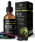 Mt. Angel Vitamins B12 Essential Trio Vegan Sublingual Drops with HighPotency Methyl B12 B6 and Folate Easy Absorption Liquid NonGMO Made in USA
