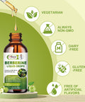 Alliwise 2 Pack Berberine Supplement Liquid Drops For Immune System & Digestive System Supports -Premium Berberine Hcl 1500Mg With Pure Ceylon Cinnamon -4 Fl Oz