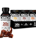 Oikos Protein Shake, Salted Caramel, 30g High Protein Drinks, Shelf Stable, Ready to Drink, 5g Prebiotic Fiber, 12 fl oz Bottle, 12 Count