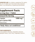 Solgar L-Lysine 1000 Mg - 250 Tablets - Skin & Tissue Support - Non-Gmo Vegan Kosher Gluten Free - 250 Servings