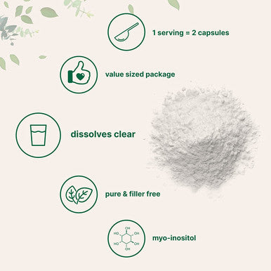 Pure Inositol Powder MyoInositol B8 Powder 1KG 2.2 Pounds Strongly Supports Liver Health Antioxidant Super Inositol for Hair and Inositol for Sleep NonGMO and Vegan Friendly