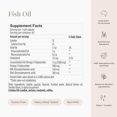 JSHealth High Strength Fish Oil Supplements - Omega 3 Fish Oil - Made With Wild-Caught Fish - Omega 3 Supplement, 60 Capsules