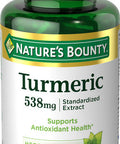 Natures Bounty Turmeric Pills And Herbal Supplement 538Mg 45 Capsules