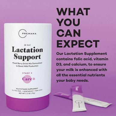 PREMAMA Prenatal Vitamin Energy Boost Lactation Support Drink Mix Postnatal Vitamin Bundle Omega 3 B Vitamins DHA Folate 28 Servings