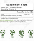 DEAL SUPPLEMENT NAD+ Supplement 1,000mg Per Serving 120 Veggie Capsules