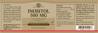 Solgar Inositol Vegetable Capsules 500 Mg 50 Count