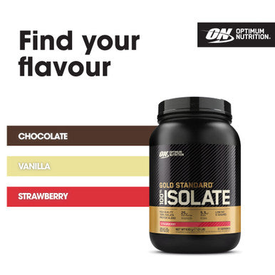 Optimum Nutrition On Gold Standard 100% Isolate Pure Whey Protein Naturally Occurring Bcaas And Glutamine Pre And Post Workout Strawberry Flavour 31 Servings 930 G