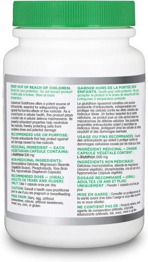 Organika Liposomal L-Glutathione 500 Mg- Supperior Absorption, Potent Antioxidant, Immunity Support, Helps Tissue Repair, Detox - 30Vcaps, 30 Day Supply