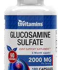 Glucosamine Sulfate Capsules 2000 Mg (180 Count) | Joint Support* Supplement For Women & Men | Produced In The Usa | Promotes Flexibility & Mobility* | By Tnvitamins