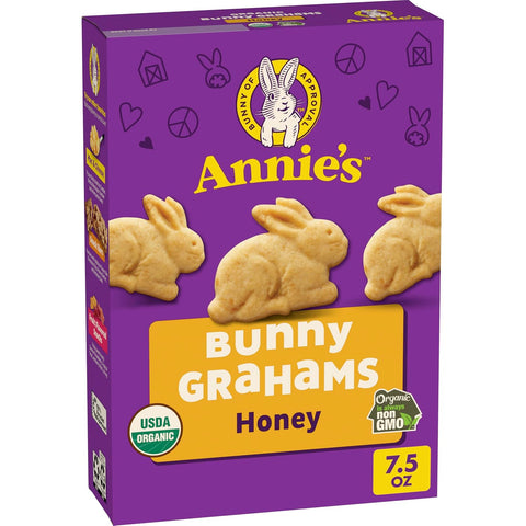 Annie's Organic Friends Bunny Grahams, Chocolate Chip, Chocolate, and Honey Baked Graham Snacks, 11.25 oz