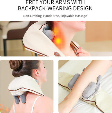 Wireless Neck Shoulder Massager, Soothing Heat, Shiatsu Neck Back Massager Pillow For Neck, Traps, Back Pain, Gifts For Men Women Mom Dad