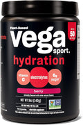 Vega Sport Hydration Electrolyte Powder, Berry - Post Workout Recovery Drink for Women and Men, Vitamin C, Vegan, Keto, Sugar Free, Dairy Free, Gluten Free, Non GMO, 5 oz