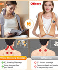 Cordless Neck Massager With Heat, 6D Shiatsu Professional Neck Massager For Pain Relief Deep Tissue, Ergonomic Kneading Neck Back Shoulder Massager With 2 Modes/Speeds