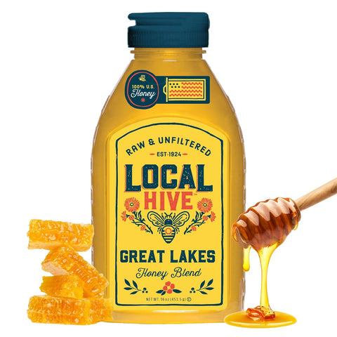 Local Hive Clover Raw & Unfiltered ÃƒÂ¢Ã¢â€šÂ¬Ã¢â‚¬Å“ 16 oz | 100% Pure U.S. Honey | Natural Sweetener Sourced from American Bees & Beekeepers | Premium Clover Flavor | Ideal for Tea, Baking & Cooking